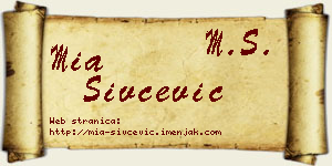 Mia Sivčević vizit kartica